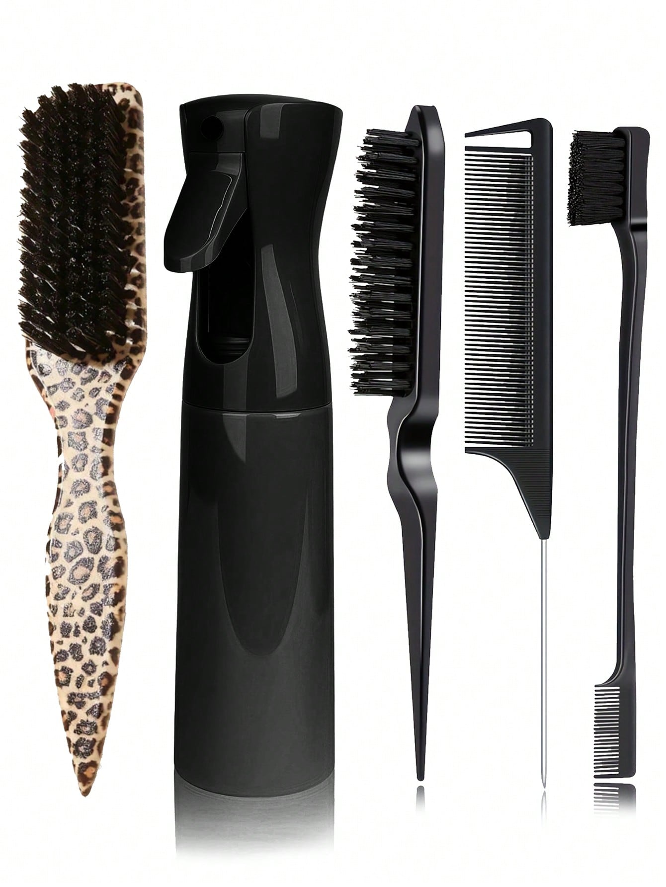 Hair Care Homemade - 5pcs Leopard Print Tail Comb &